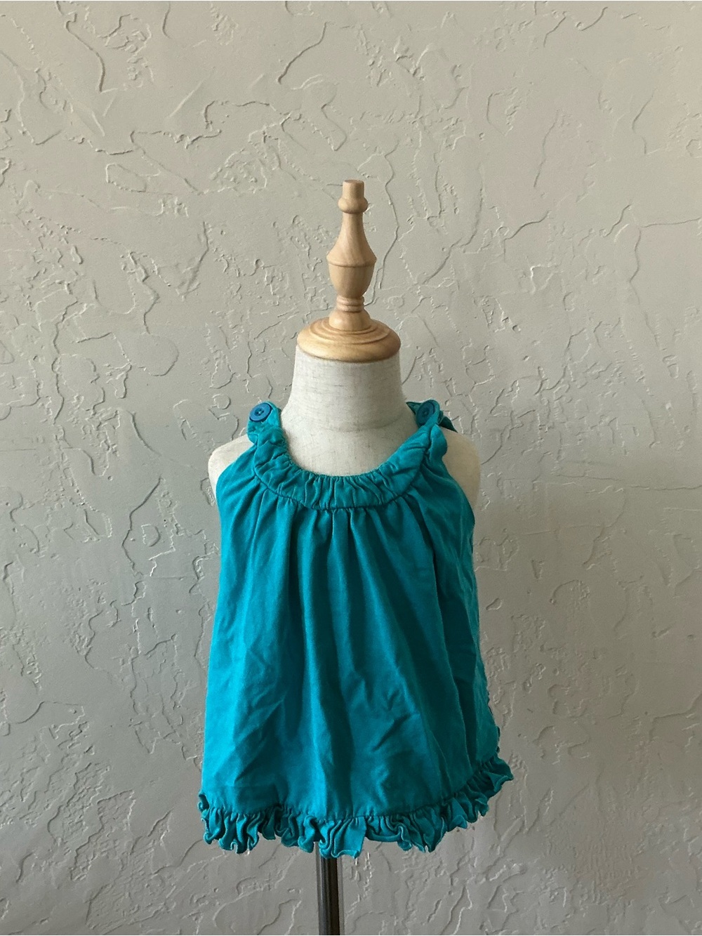 Ruffle Butts Teal Ruffle Tank Top
